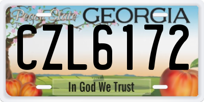 GA license plate CZL6172