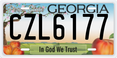 GA license plate CZL6177