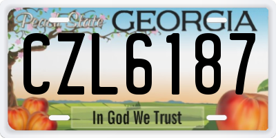GA license plate CZL6187