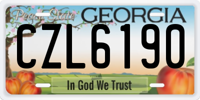 GA license plate CZL6190