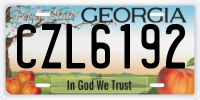 GA license plate CZL6192