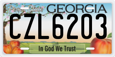 GA license plate CZL6203