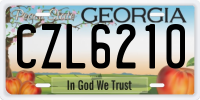 GA license plate CZL6210