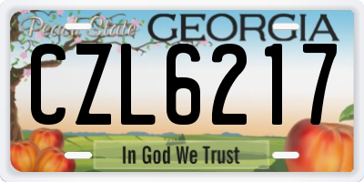 GA license plate CZL6217