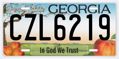 GA license plate CZL6219
