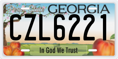 GA license plate CZL6221