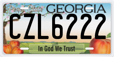GA license plate CZL6222