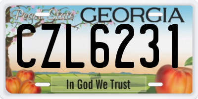 GA license plate CZL6231