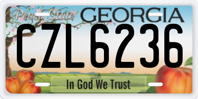GA license plate CZL6236