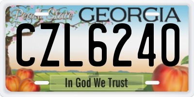 GA license plate CZL6240