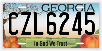 GA license plate CZL6245