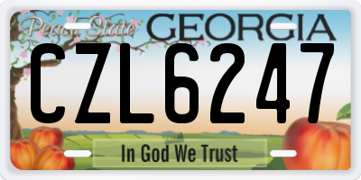 GA license plate CZL6247