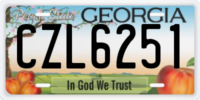 GA license plate CZL6251