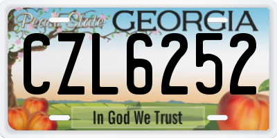 GA license plate CZL6252