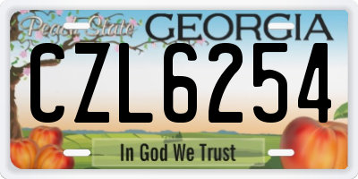 GA license plate CZL6254