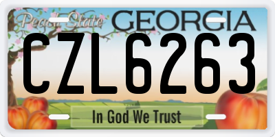 GA license plate CZL6263