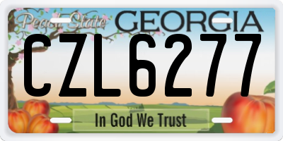GA license plate CZL6277
