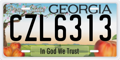 GA license plate CZL6313