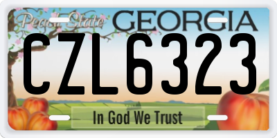 GA license plate CZL6323