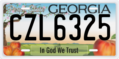 GA license plate CZL6325