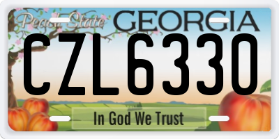 GA license plate CZL6330