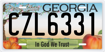 GA license plate CZL6331
