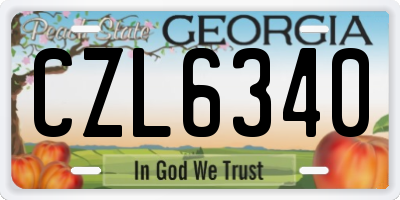 GA license plate CZL6340