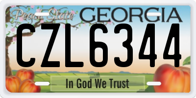 GA license plate CZL6344