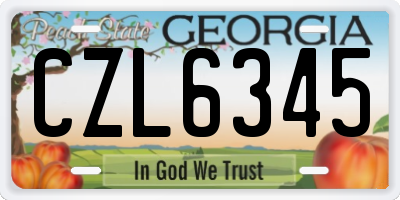 GA license plate CZL6345