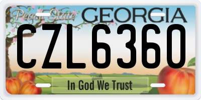 GA license plate CZL6360