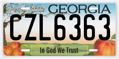 GA license plate CZL6363