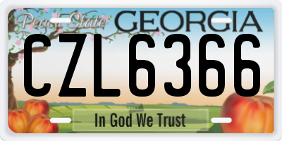 GA license plate CZL6366