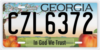 GA license plate CZL6372