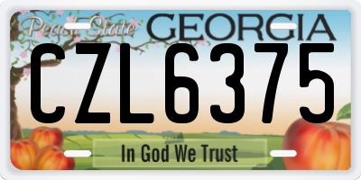 GA license plate CZL6375