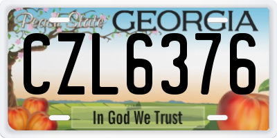 GA license plate CZL6376