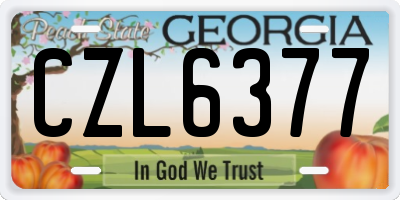GA license plate CZL6377