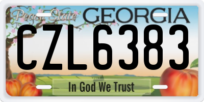 GA license plate CZL6383