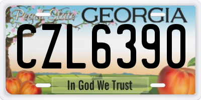 GA license plate CZL6390
