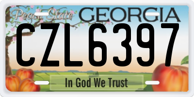 GA license plate CZL6397