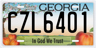 GA license plate CZL6401