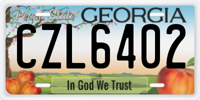 GA license plate CZL6402