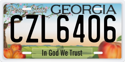 GA license plate CZL6406