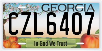GA license plate CZL6407