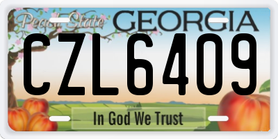 GA license plate CZL6409
