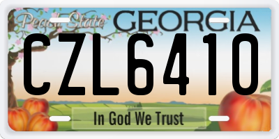 GA license plate CZL6410