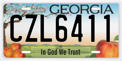 GA license plate CZL6411