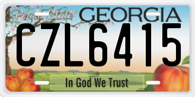 GA license plate CZL6415