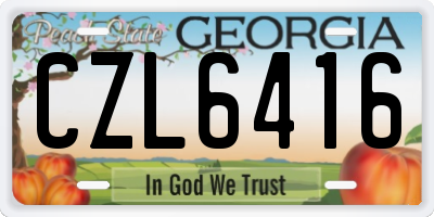 GA license plate CZL6416