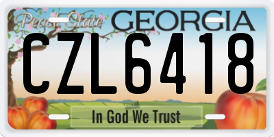 GA license plate CZL6418