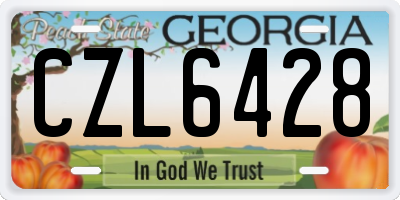GA license plate CZL6428